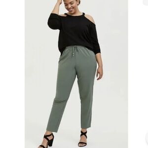 Torrid Women 4X High Waisted Olive Green Ankle Dress Pants Soft Stretch